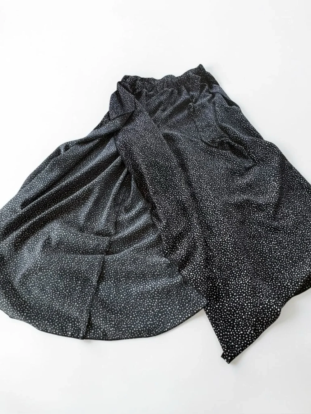 SHEIN Curve 0XL High Slit Speckled Wide Leg Pants Faux Maxi Skirt Tie Waist Boho - Picture 7 of 15